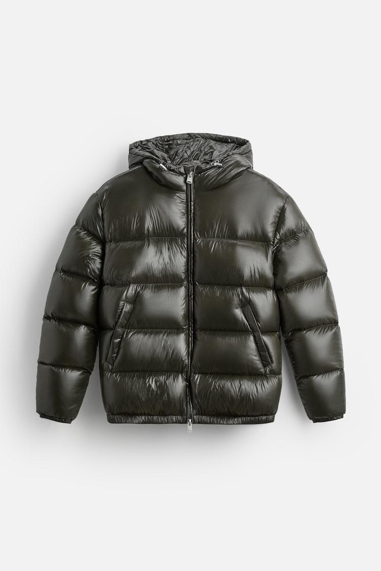 Unisex hooded quilted puffer jacket with zip front