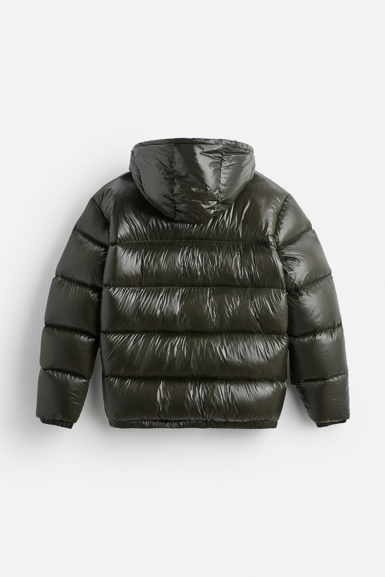 Unisex hooded quilted puffer jacket with zip front