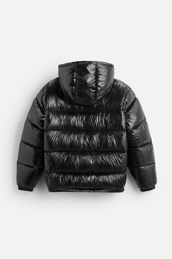 Unisex hooded quilted puffer jacket with zip front