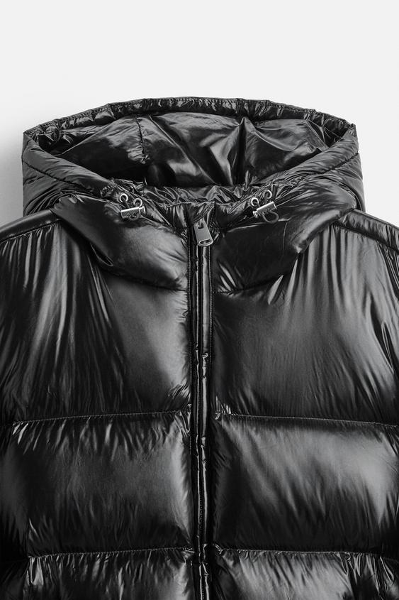 Unisex hooded quilted puffer jacket with zip front