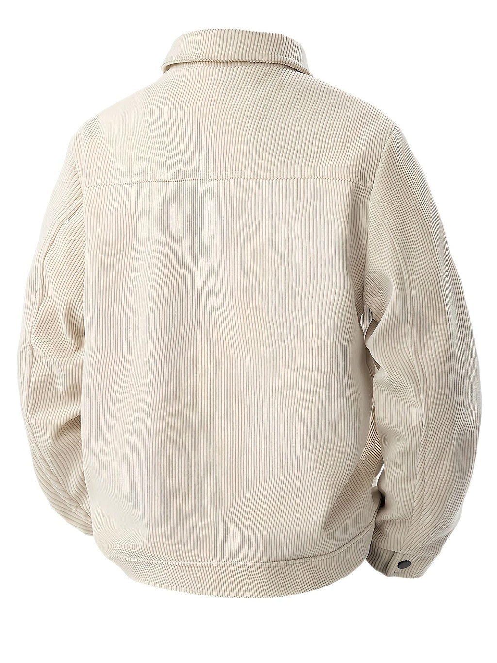 Men's ribbed corduroy jacket with shirt collar, button front and multiple pockets