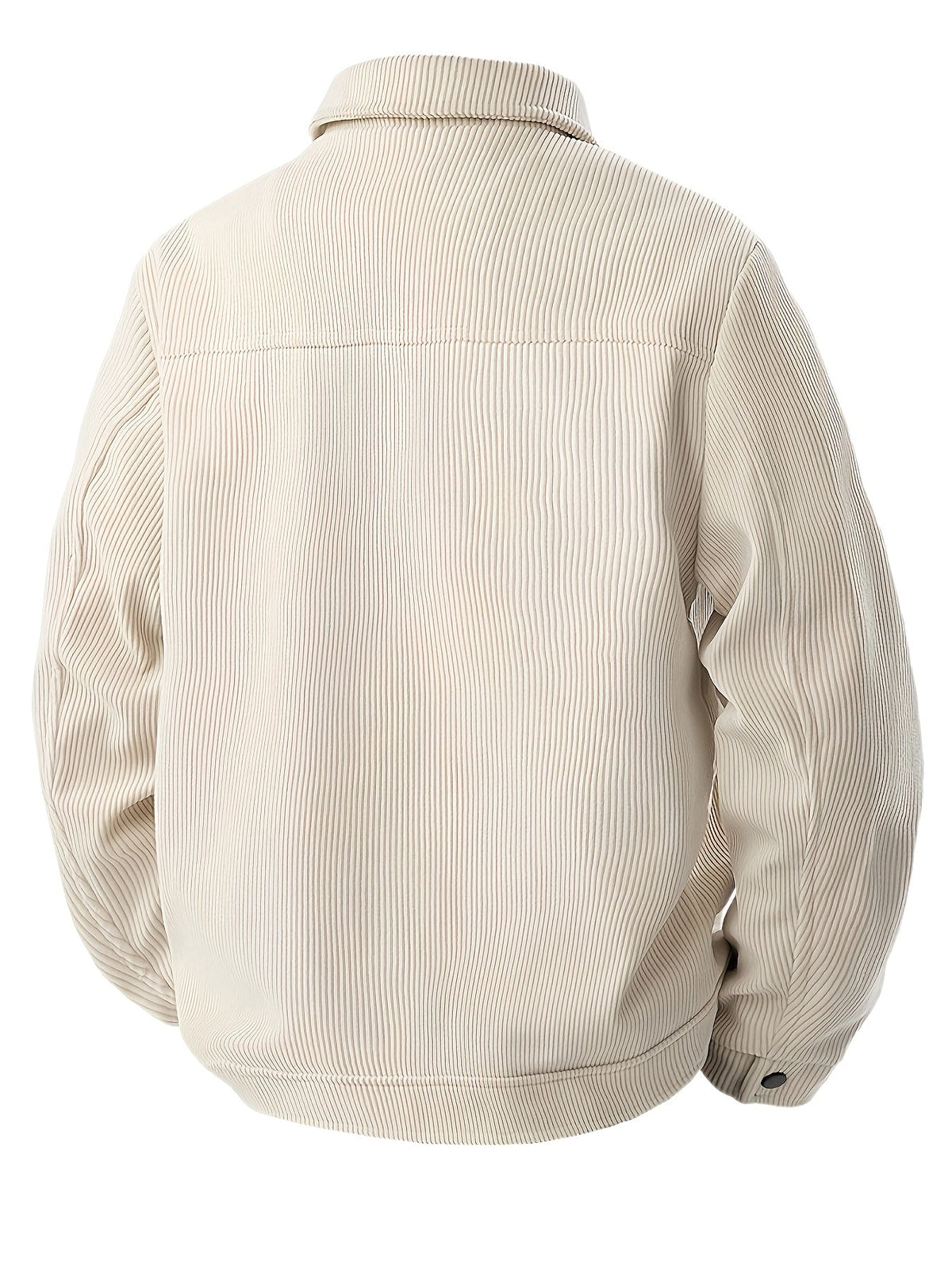 Men's ribbed corduroy jacket with shirt collar, button front and multiple pockets