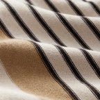 Men's striped knitted polo shirt with short sleeves and button front