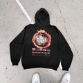 Black hooded hoodie with colourful NBA JAM graphic print and long sleeves