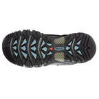 Olive green and grey lace-up hiking boots with padded ankle collars and treaded soles