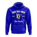 Blue Sheffield Wednesday graphic pullover hoodie with hood, long sleeves and front pouch pocket