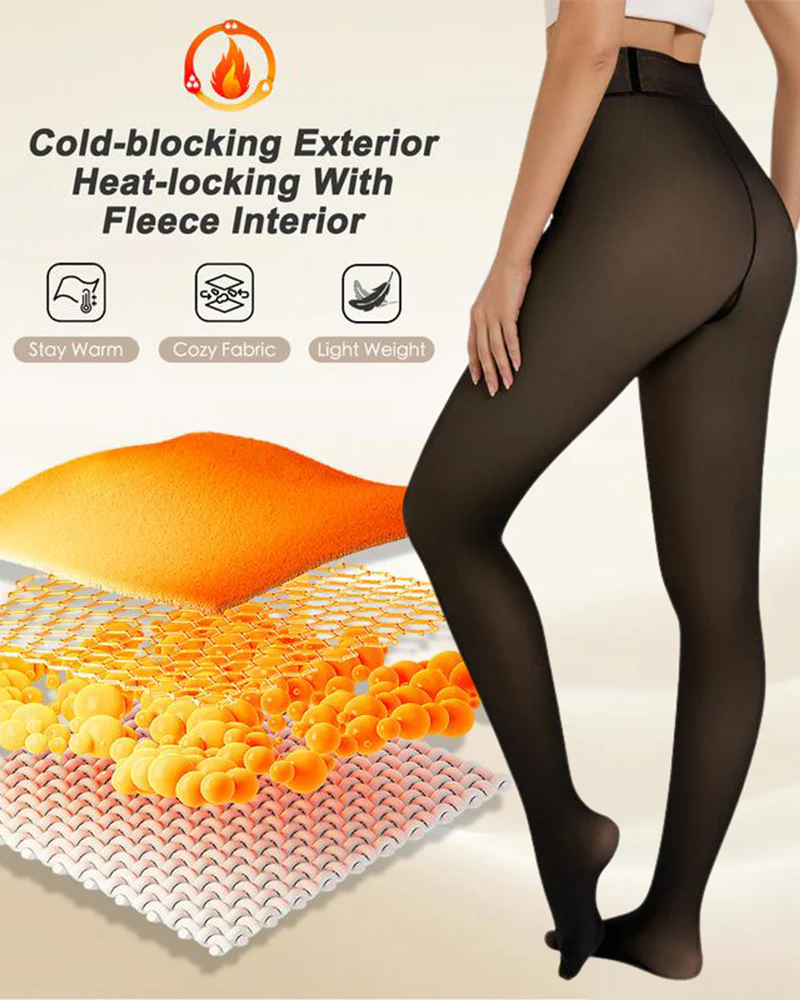 Women's semi-transparent high-waisted footed tights with a single back seam