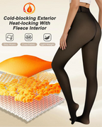 Women's semi-transparent high-waisted footed tights with a single back seam