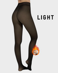 Women's semi-transparent high-waisted footed tights with a single back seam