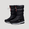 Women's padded winter boots with side zips and snowflake pattern option