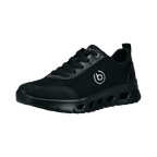 Black women's lace-up trainers with textured panels and chunky flat soles