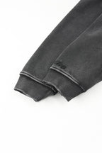 Men's black full-zip hoodie with hood, long sleeves and front pockets