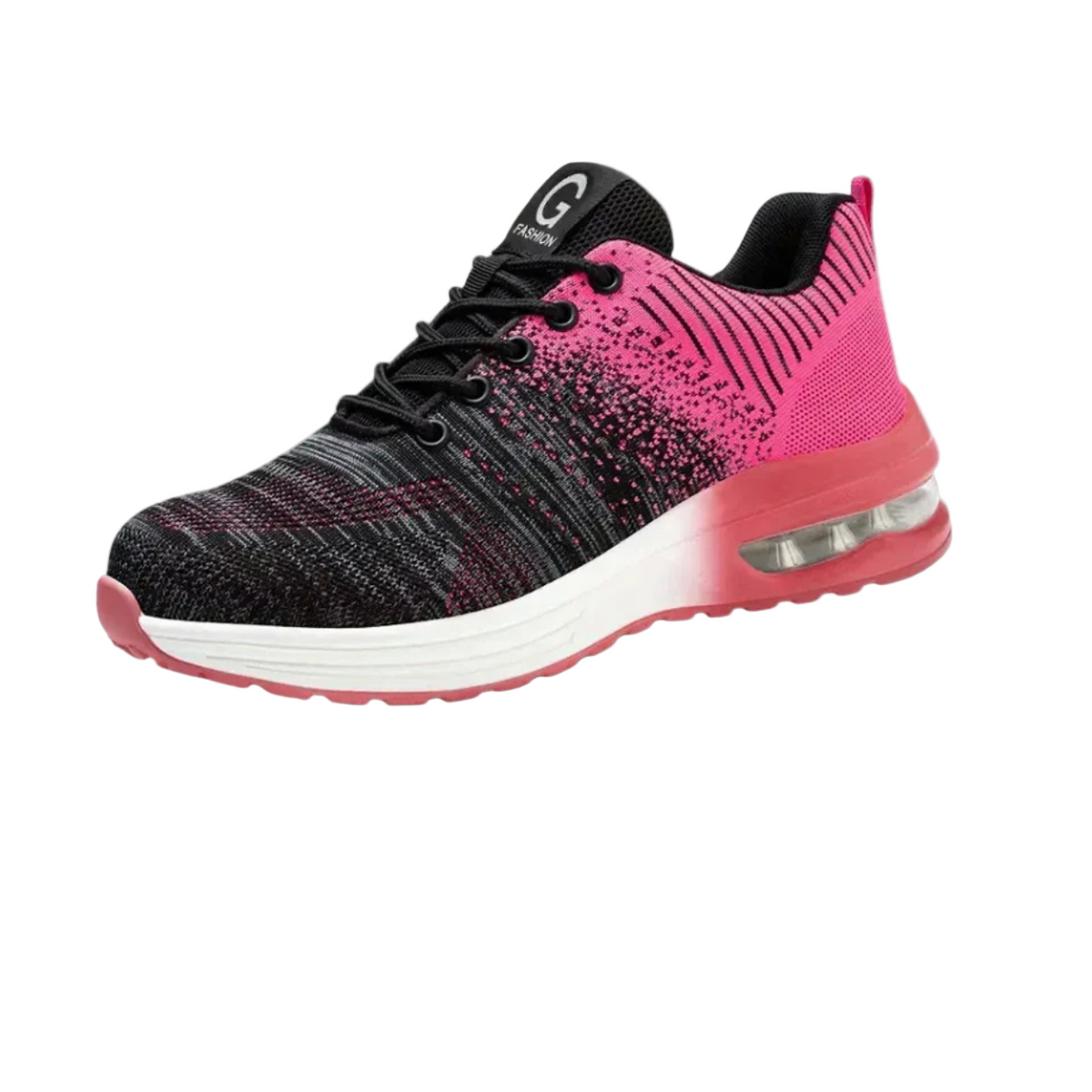 Women's low-top lace-up trainers with textured upper and layered sole