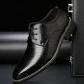 Men's lace-up Oxford shoes with pointed toes and low heels