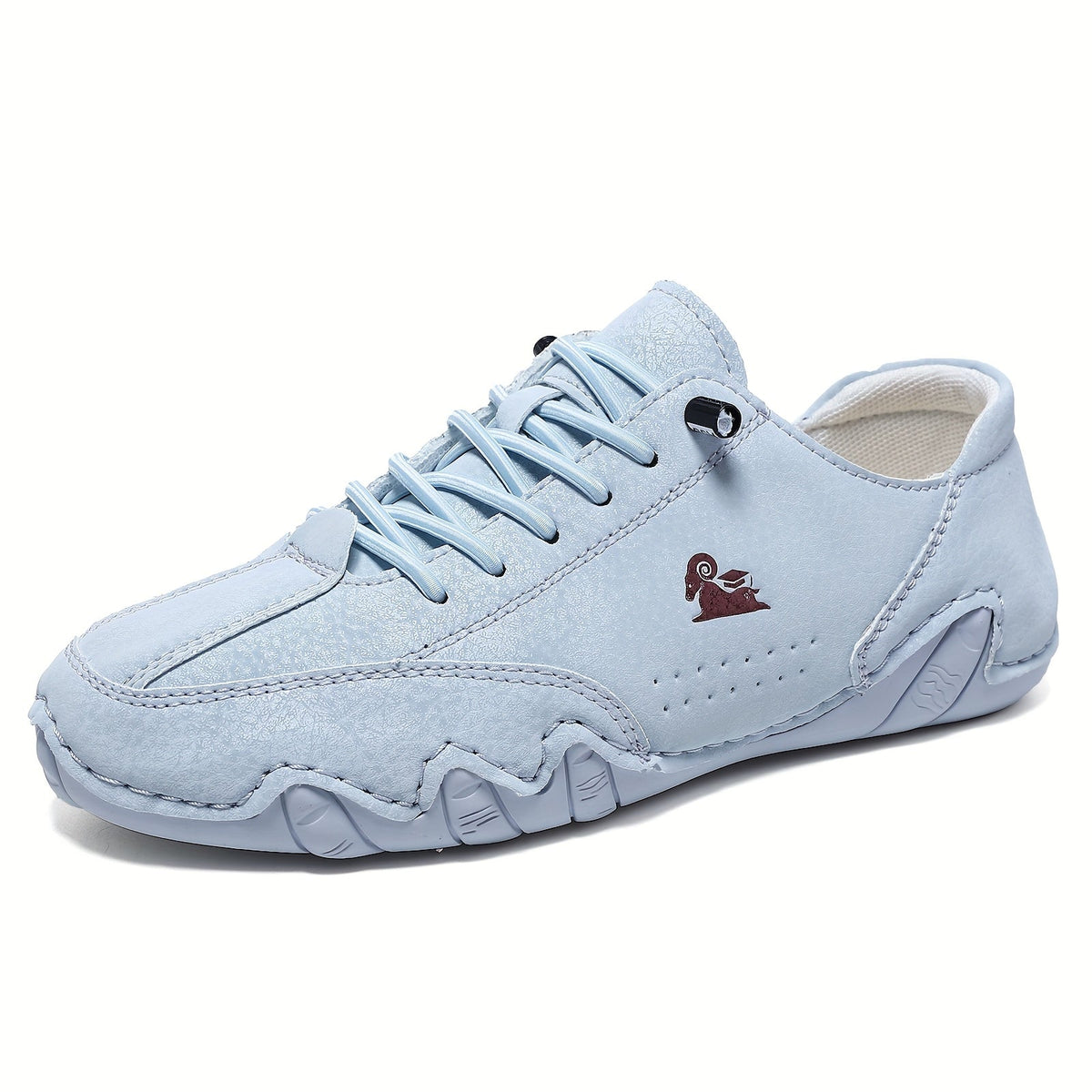 Panelled lace-up sneakers with rounded toes and chunky segmented soles