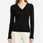 Aelwyn  - Fine Knit V Neck Jumper Layering Under Coats