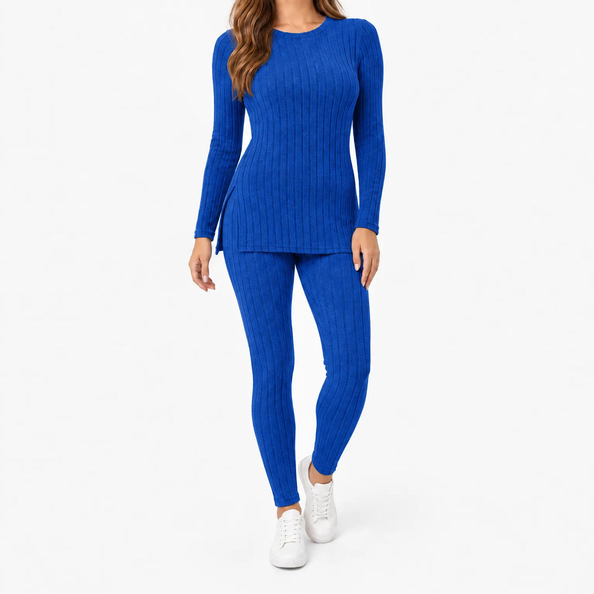 Aeresse  - Ribbed Knit Co-Ord Set Casual Weekend Wear