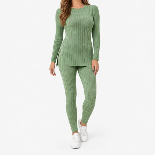 Aeresse  - Ribbed Knit Co-Ord Set Casual Weekend Wear