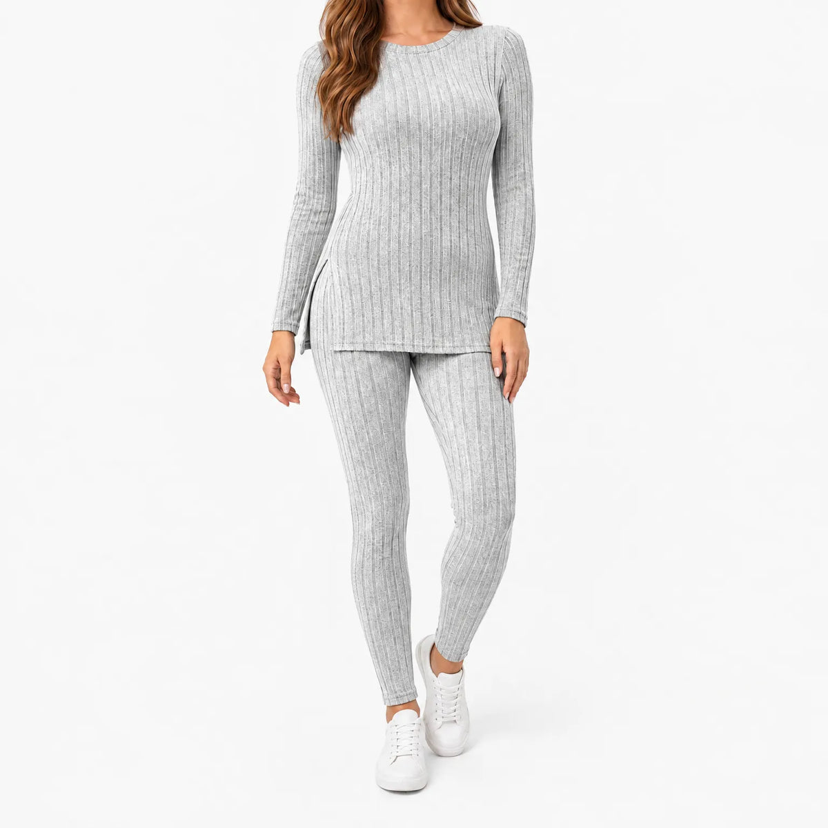 Aeresse  - Ribbed Knit Co-Ord Set Casual Weekend Wear