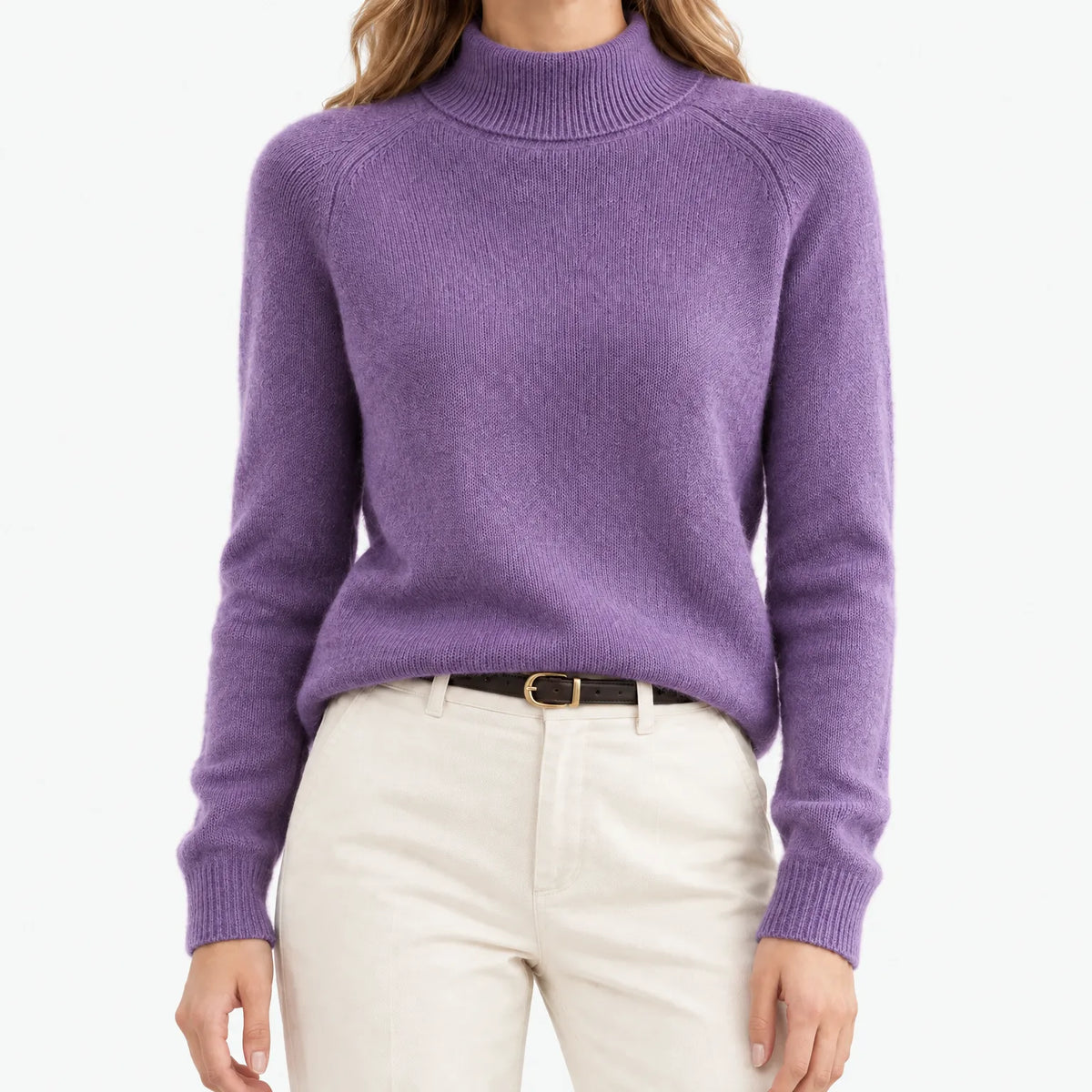 Ainsley  - Loose-Fitting Women's Roll Neck Jumper Layering Under Coats
