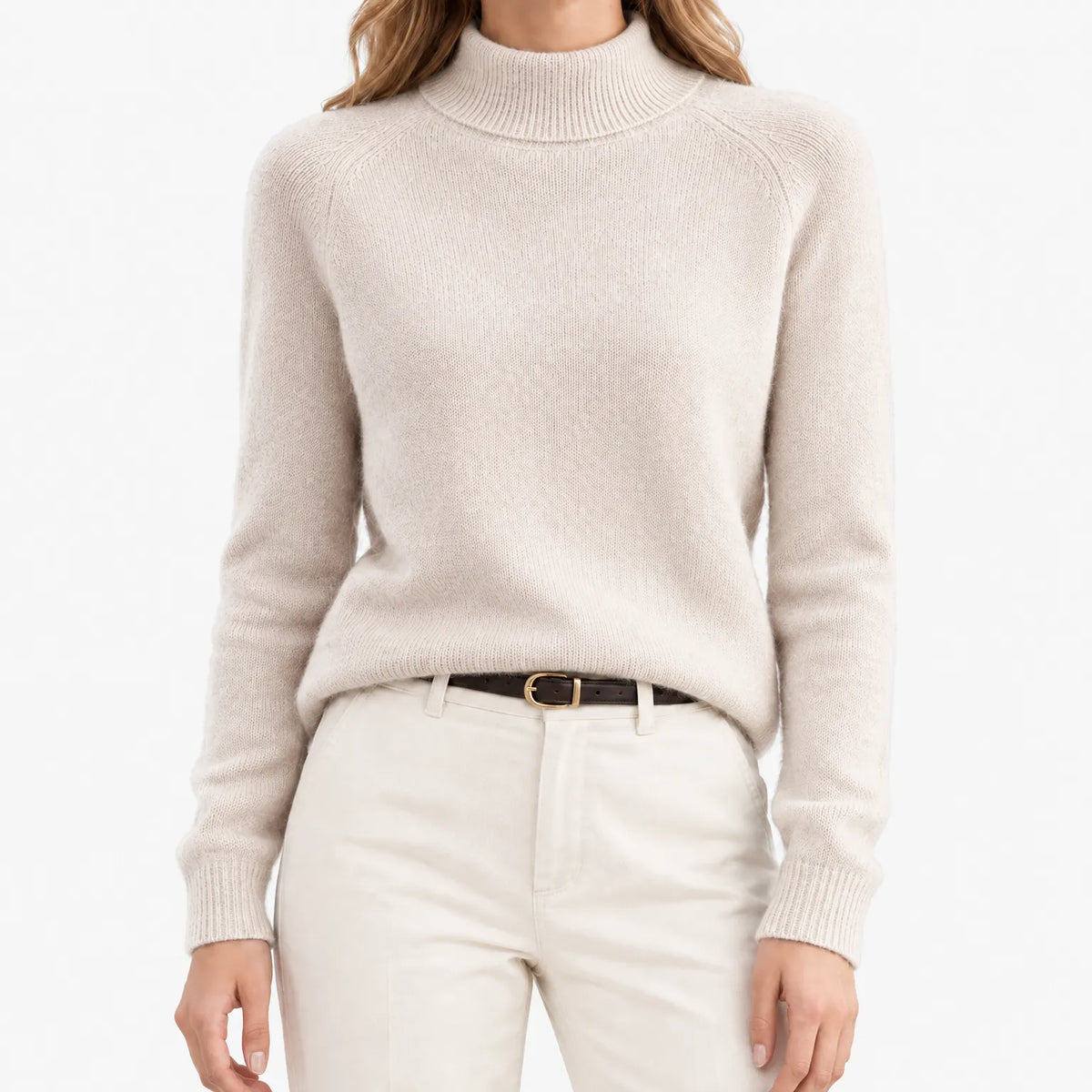 Ainsley  - Loose-Fitting Women's Roll Neck Jumper Layering Under Coats