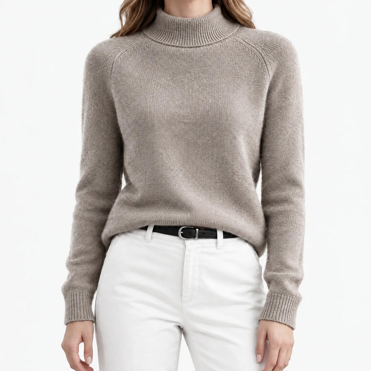 Ainsley  - Loose-Fitting Women's Roll Neck Jumper Layering Under Coats
