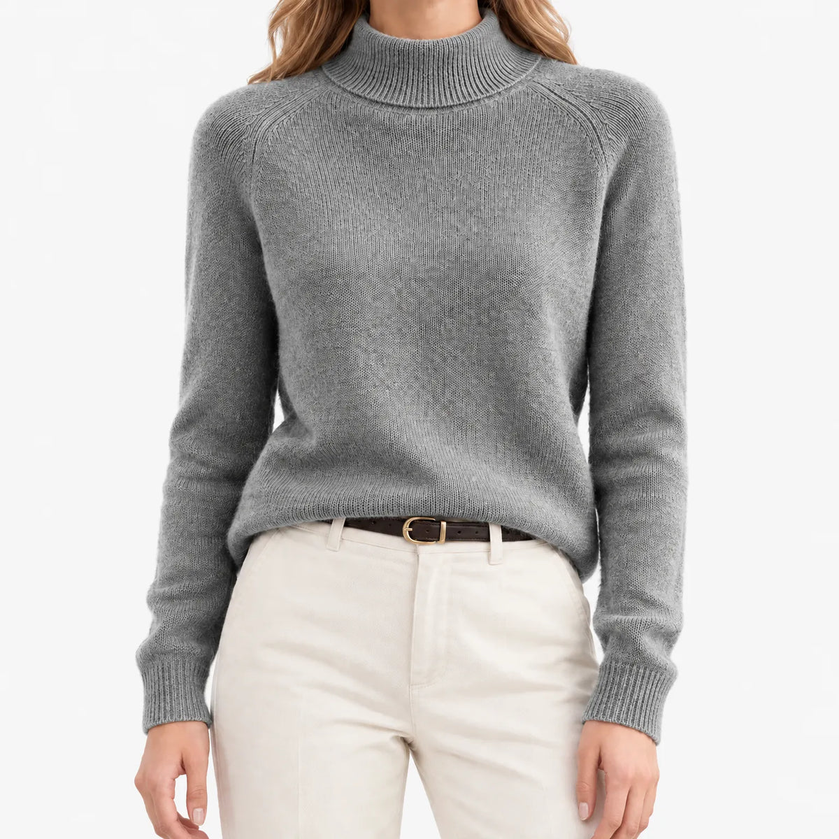 Ainsley  - Loose-Fitting Women's Roll Neck Jumper Layering Under Coats
