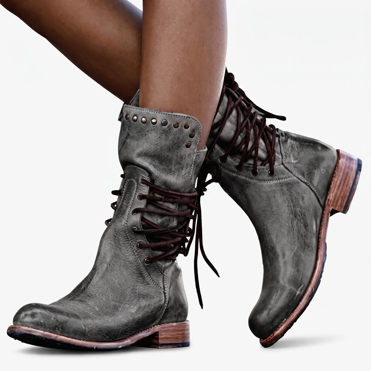 AlishaBoots  - Ladies Lace-Up Ankle Boots Everyday Walking