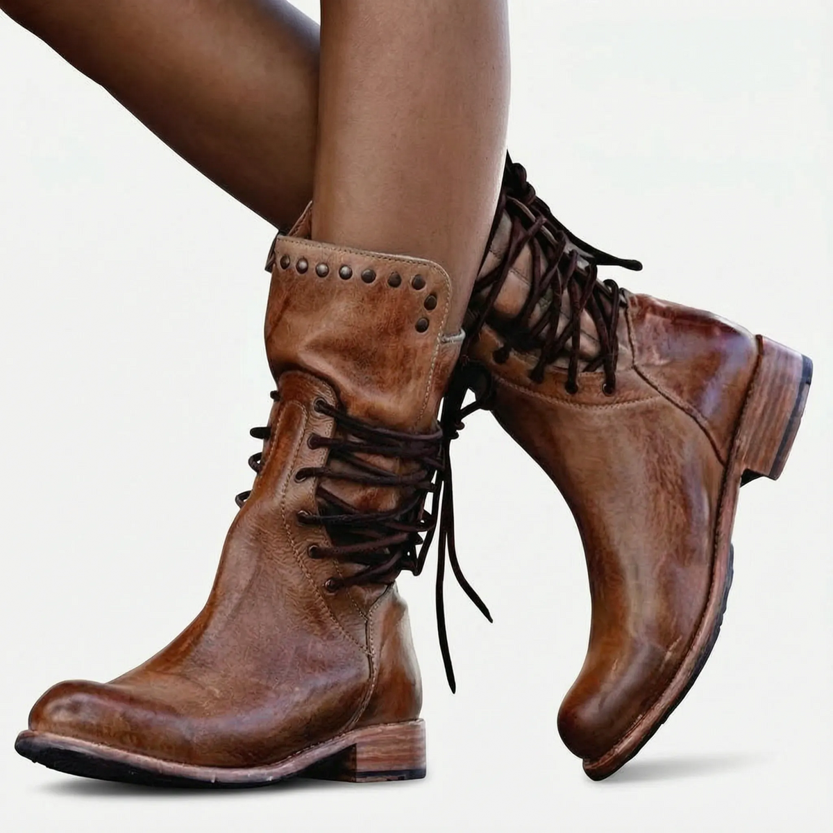 AlishaBoots  - Ladies Lace-Up Ankle Boots Everyday Walking