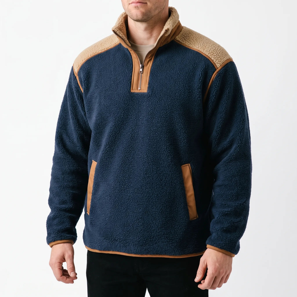 AlpineTrek  - Quarter Zip Textured Pullover Jumper Outdoor Adventures