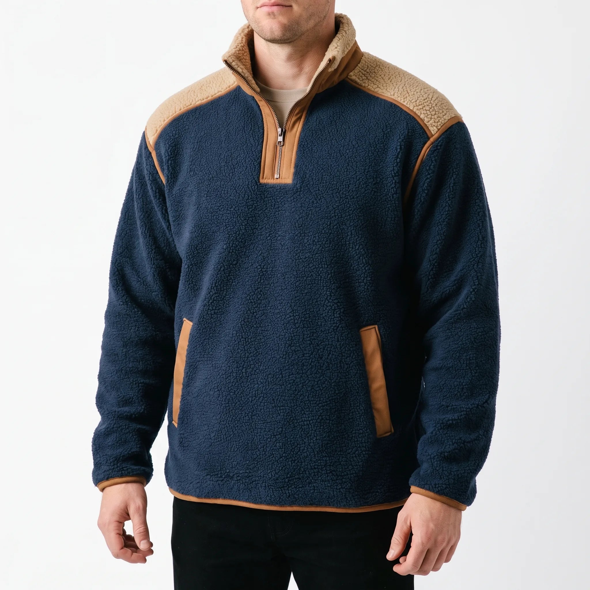 AlpineTrek  - Quarter Zip Textured Pullover Jumper Outdoor Adventures