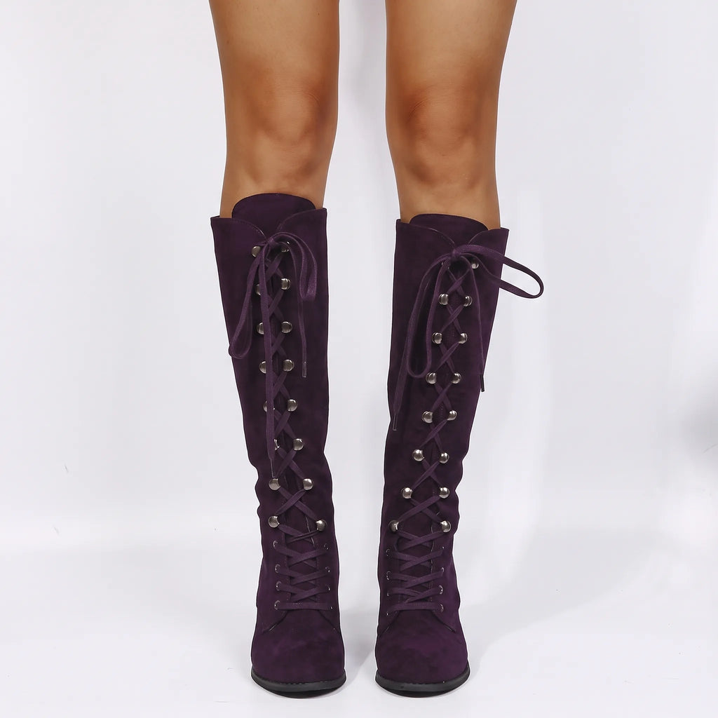 Altana  - Lace-Up Knee High Boots Winter Outfits