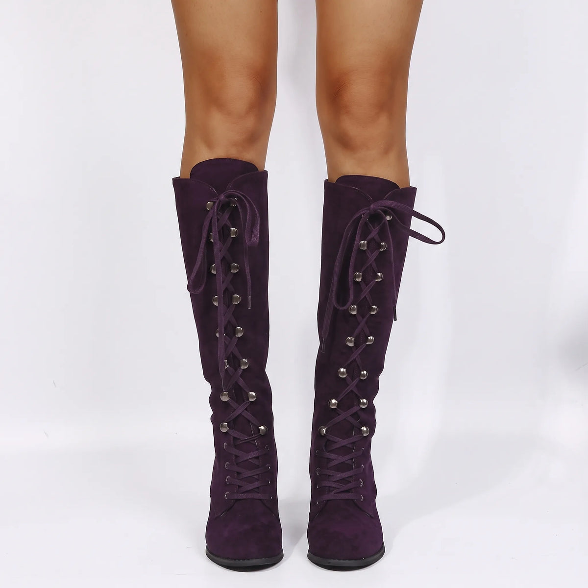 Altana  - Lace-Up Knee High Boots Winter Outfits