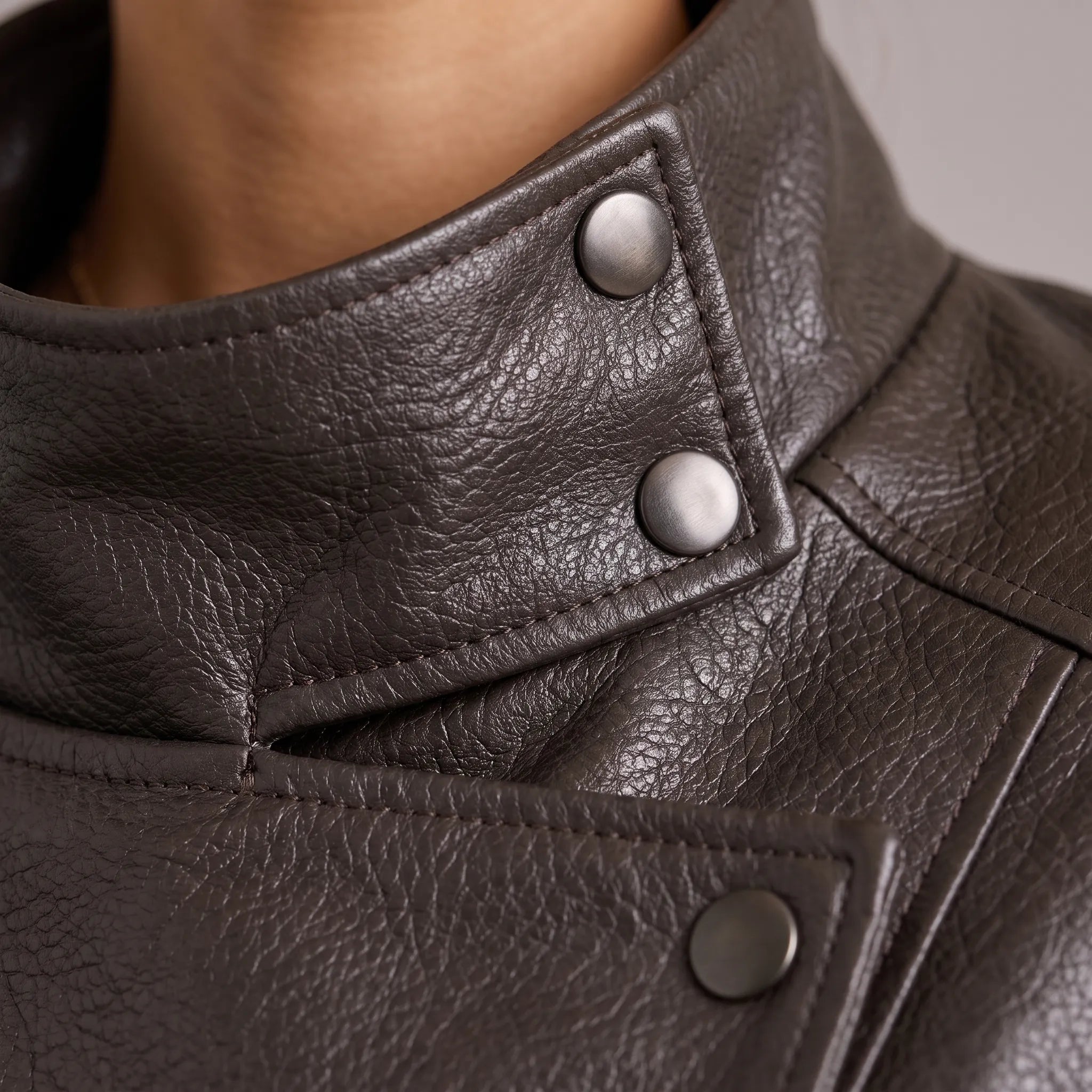 AlvarBomber  - Women's Oversized Brown Bomber Jacket Everyday Layering