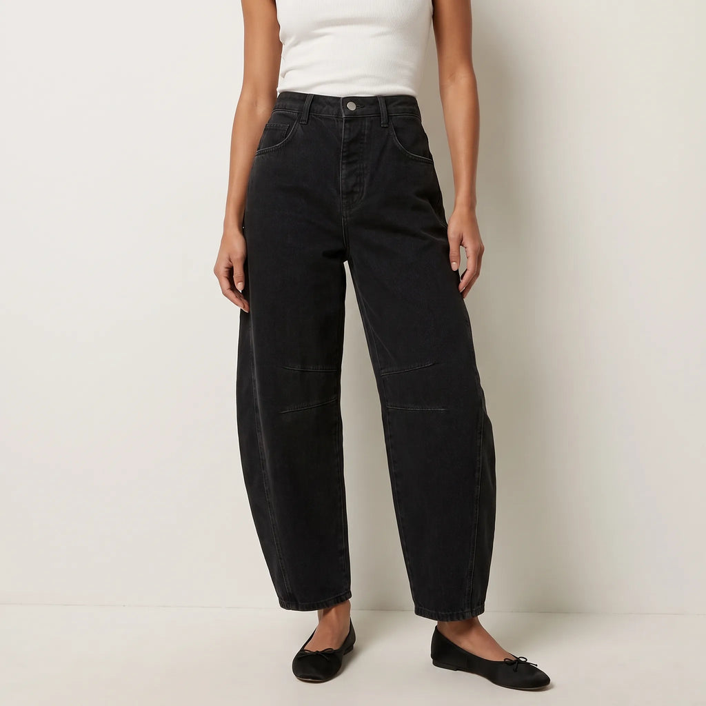 ArcaFit  - High-Waisted Barrel Leg Jeans Casual Everyday Wear