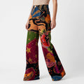 Artica  - Vintage Print Wide Leg Trousers Casual Outings