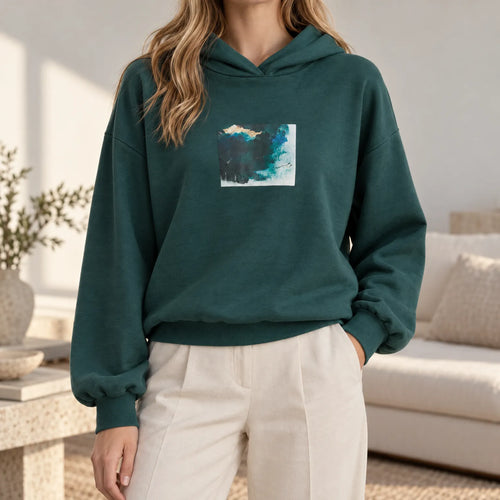 Auriella  - Oversized Print Hoodie Casual Daytime Wear