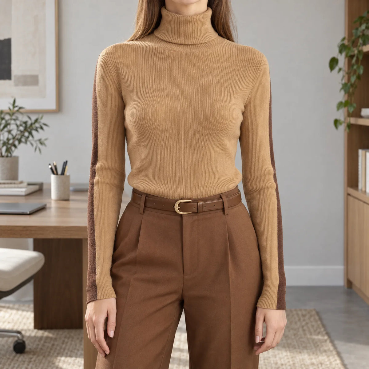 Aurion  - Colour Block Knitted Jumper Layering In Autumn