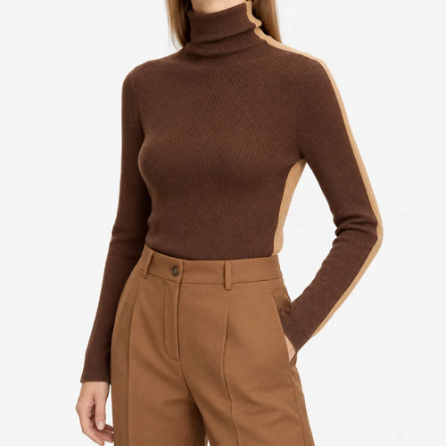 Aurion  - Colour Block Knitted Jumper Layering In Autumn