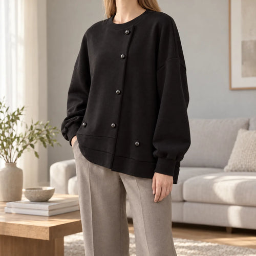 Auryn  - Oversized Drop-Shoulder Sweatshirt Casual Everyday Wear