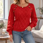 Avenel  - Textured Round Neck Knitted Jumper Layering Over Shirts