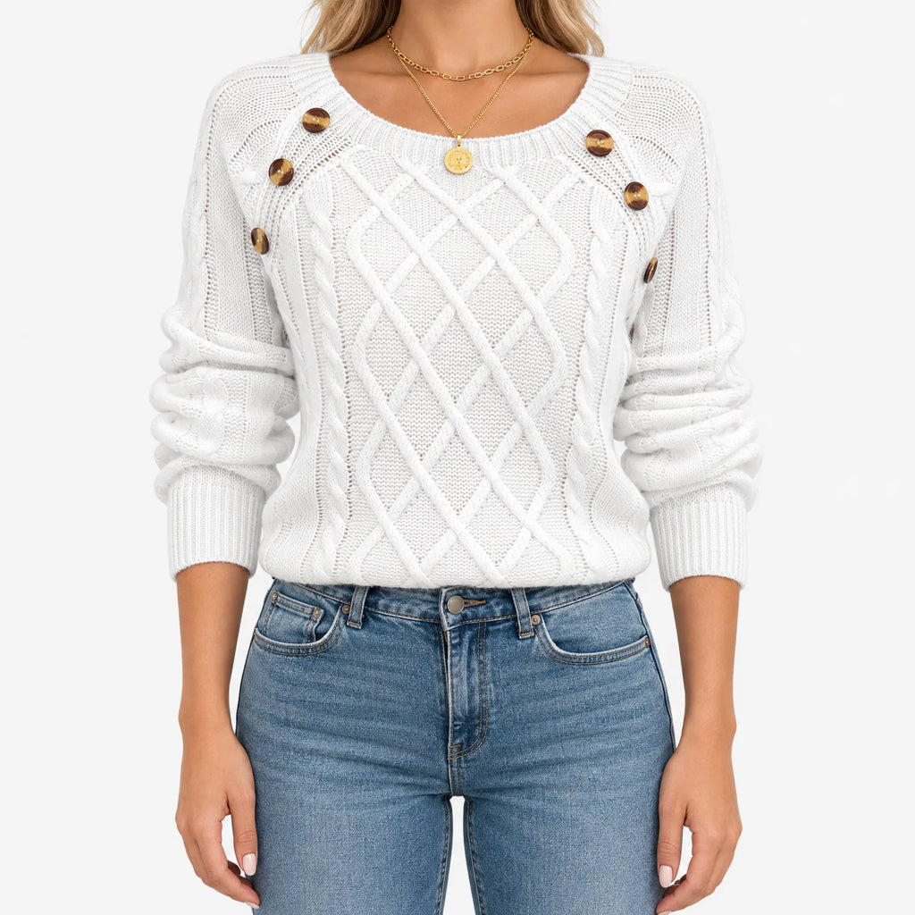 Avenel  - Textured Round Neck Knitted Jumper Layering Over Shirts