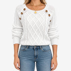 Avenel  - Textured Round Neck Knitted Jumper Layering Over Shirts
