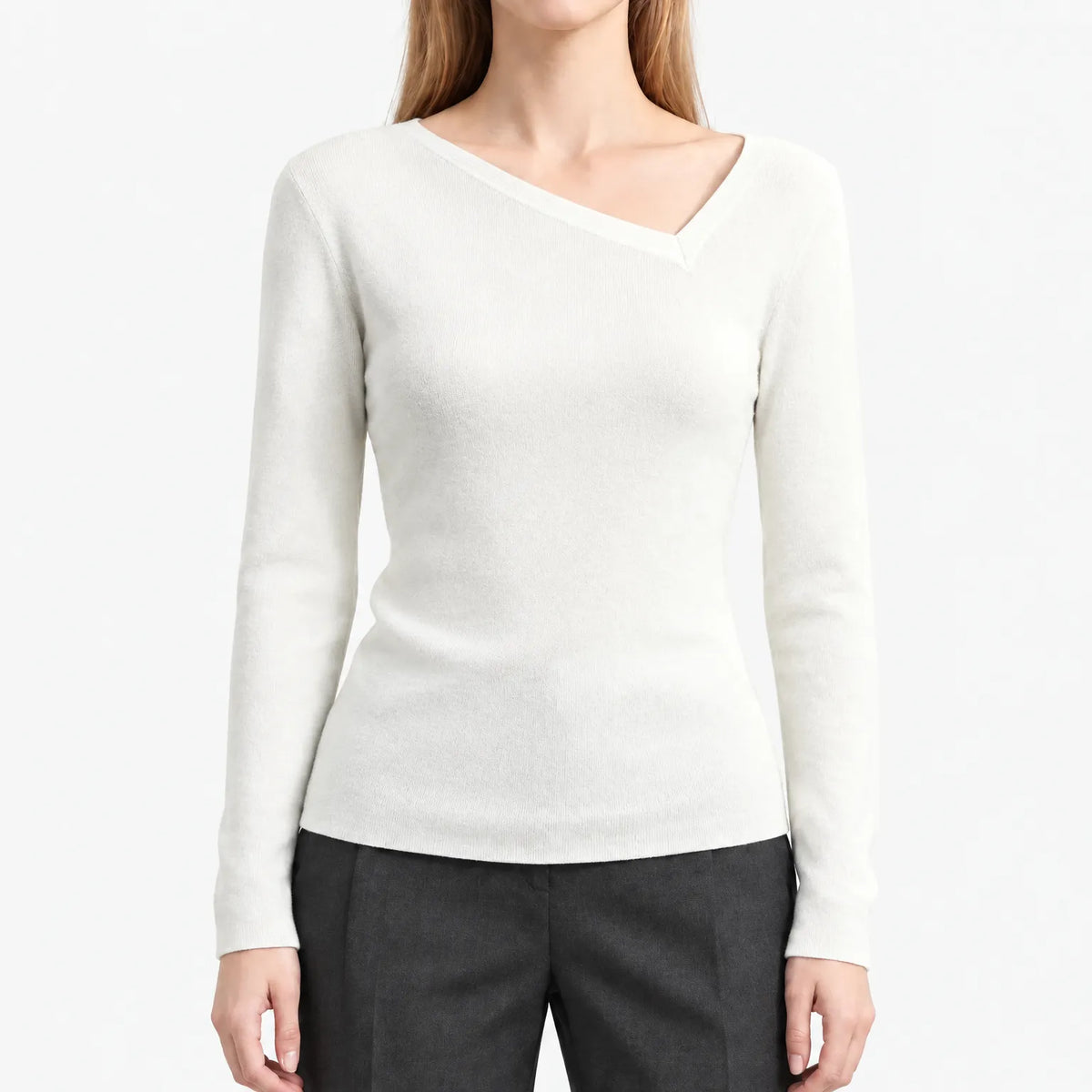 Aximia  - Asymmetrical Fine-Knit Jumper Office Layering