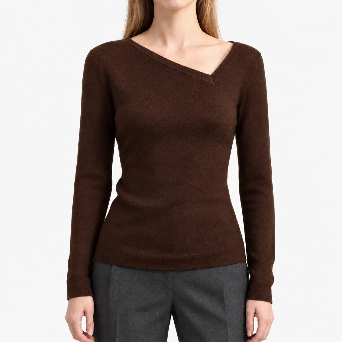 Aximia  - Asymmetrical Fine-Knit Jumper Office Layering