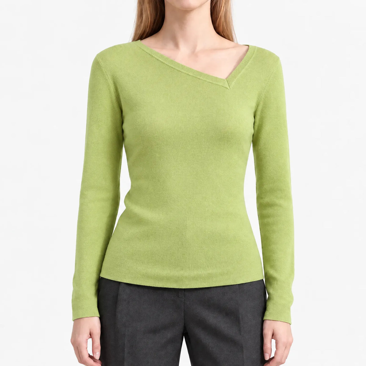Aximia  - Asymmetrical Fine-Knit Jumper Office Layering