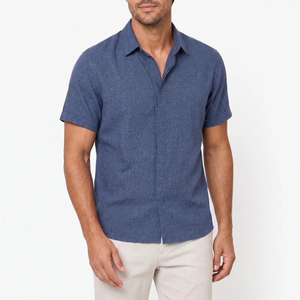 AzureBreeze  - Mens Short Sleeve Shirt Casual Summer Wear
