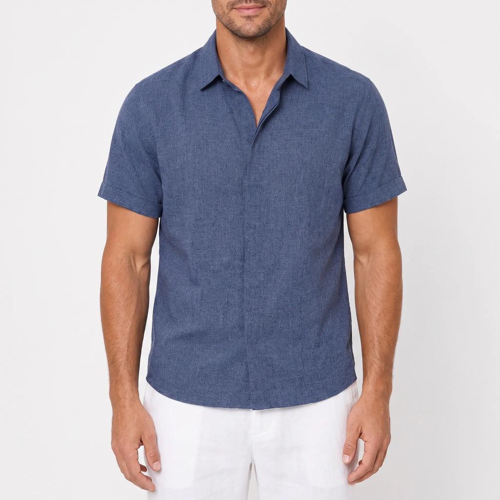 AzureBreeze  - Mens Short Sleeve Shirt Casual Summer Wear