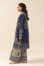 Women's floral embroidered two-piece suit with long tunic and wide-leg trousers
