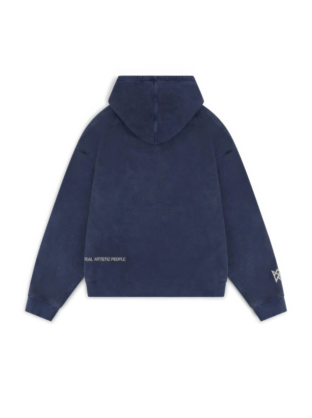 Blue hooded graphic hoodie with long sleeves and kangaroo pocket